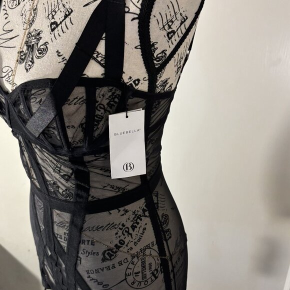 BLUEBELLA Karolina Wired Sheer Basque Lingerie In Black - 34C - NWT - Picture 8 of 13